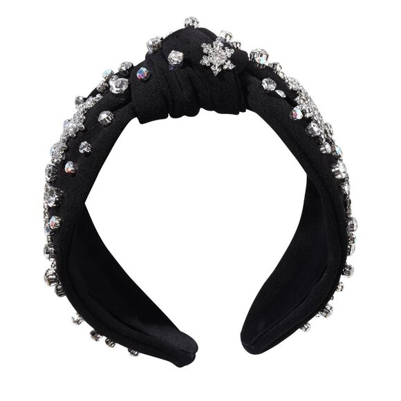 Christmas Headband Women Snowflake Crystal Knotted Holiday Party Accessory